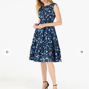 Kate Spade Navy Floral Midi Dress